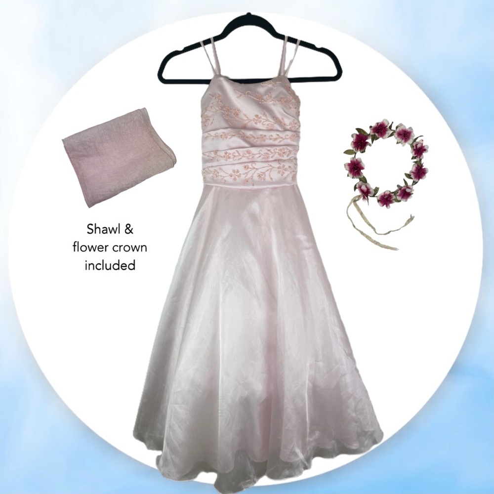 Light Pink Junior Bridesmaid Flower Girl Occasion Dress